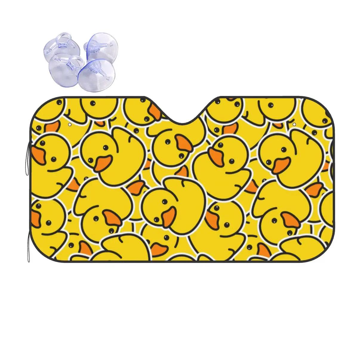 Yellow Duck Fashion Windshield Sunshade 70x130cm Cute Foils Sunshade Visor Car-styling
